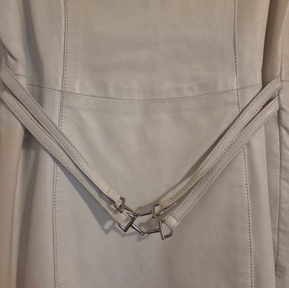 Vakko Sport White Leather Mini Dress - Picture 4 of 7